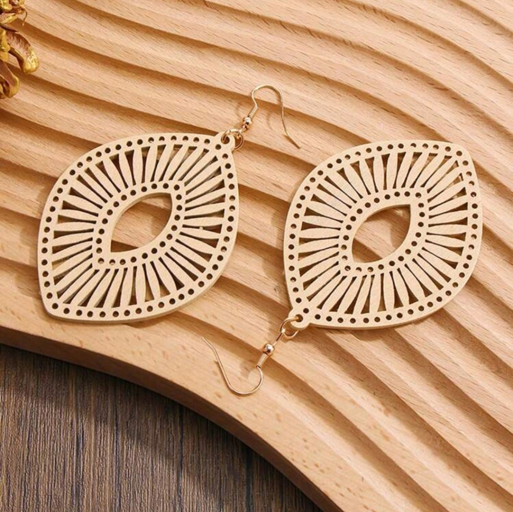Wooden Dream Catcher Earrings